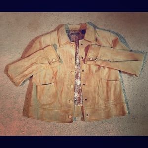 Liz Claiborne tan suede jacket size 12